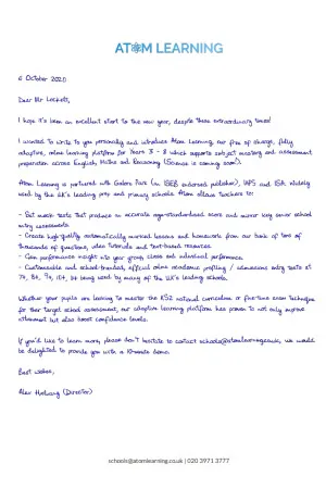 ATOM LEARNING ACHIEVES A 10% RESPONSE RATE