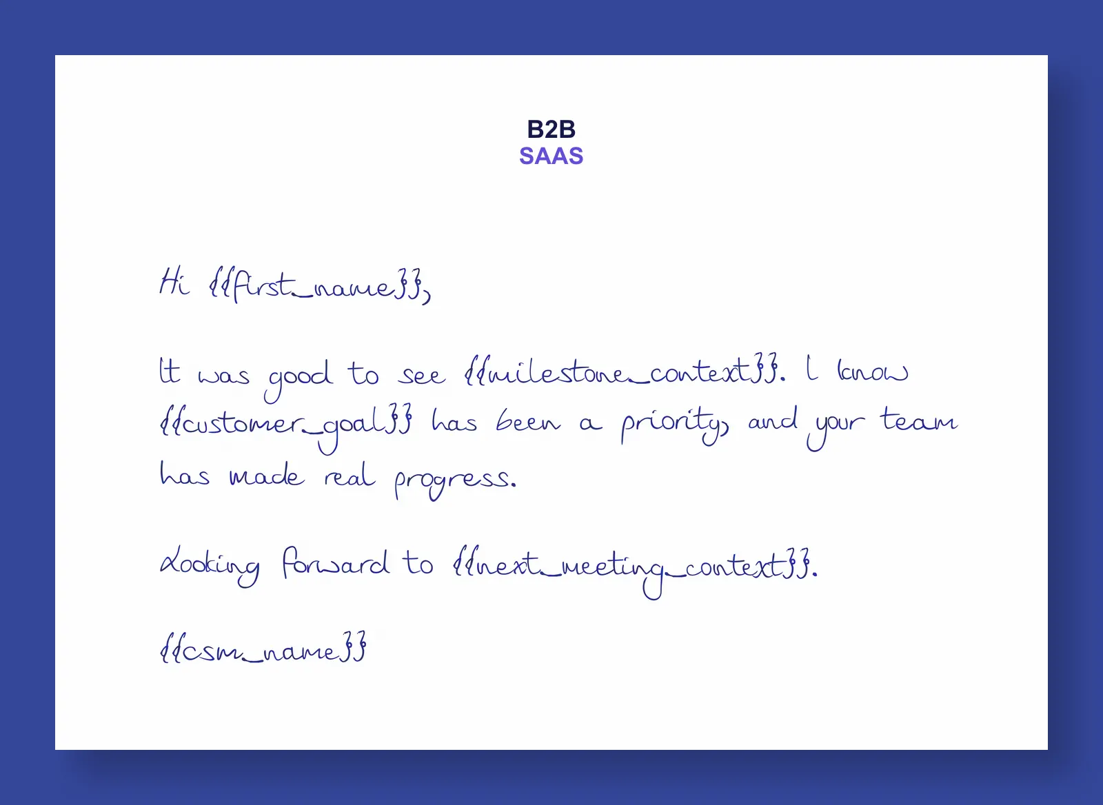 Attio customer milestone handwritten note example