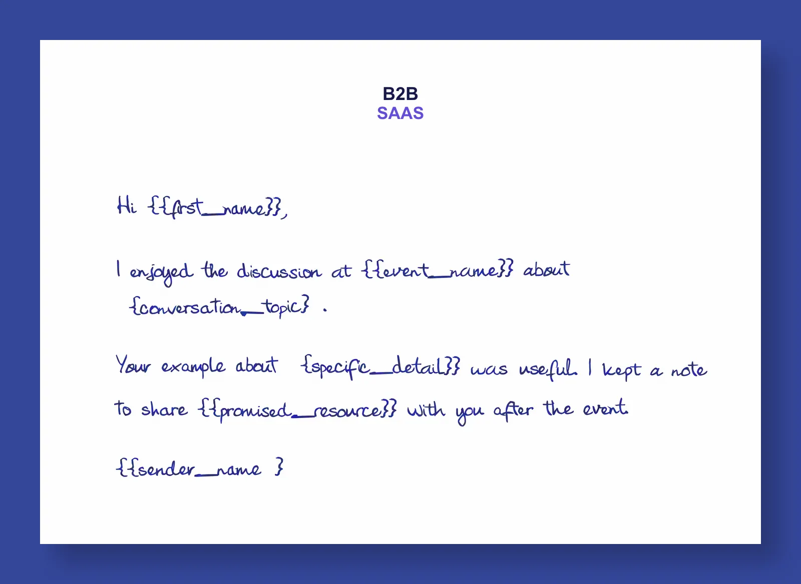 Attio event follow-up handwritten note example