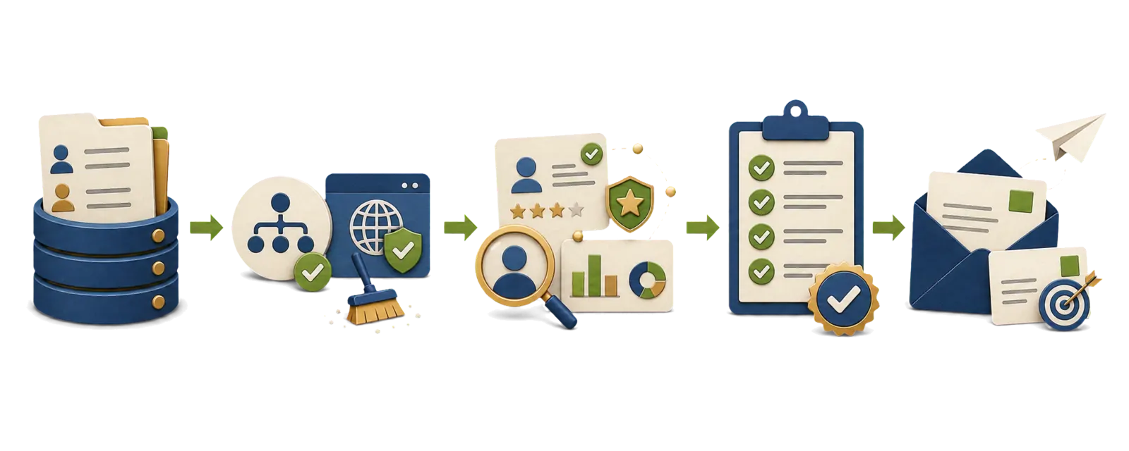 B2B mailing list enrichment workflow from CRM records to validated mailing addresses