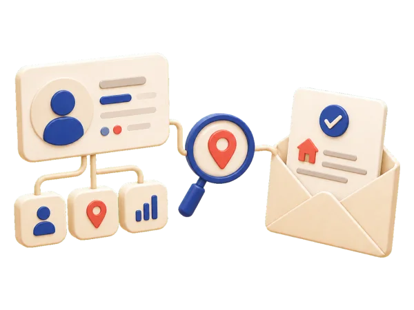 Scribeless address finder platform mockup