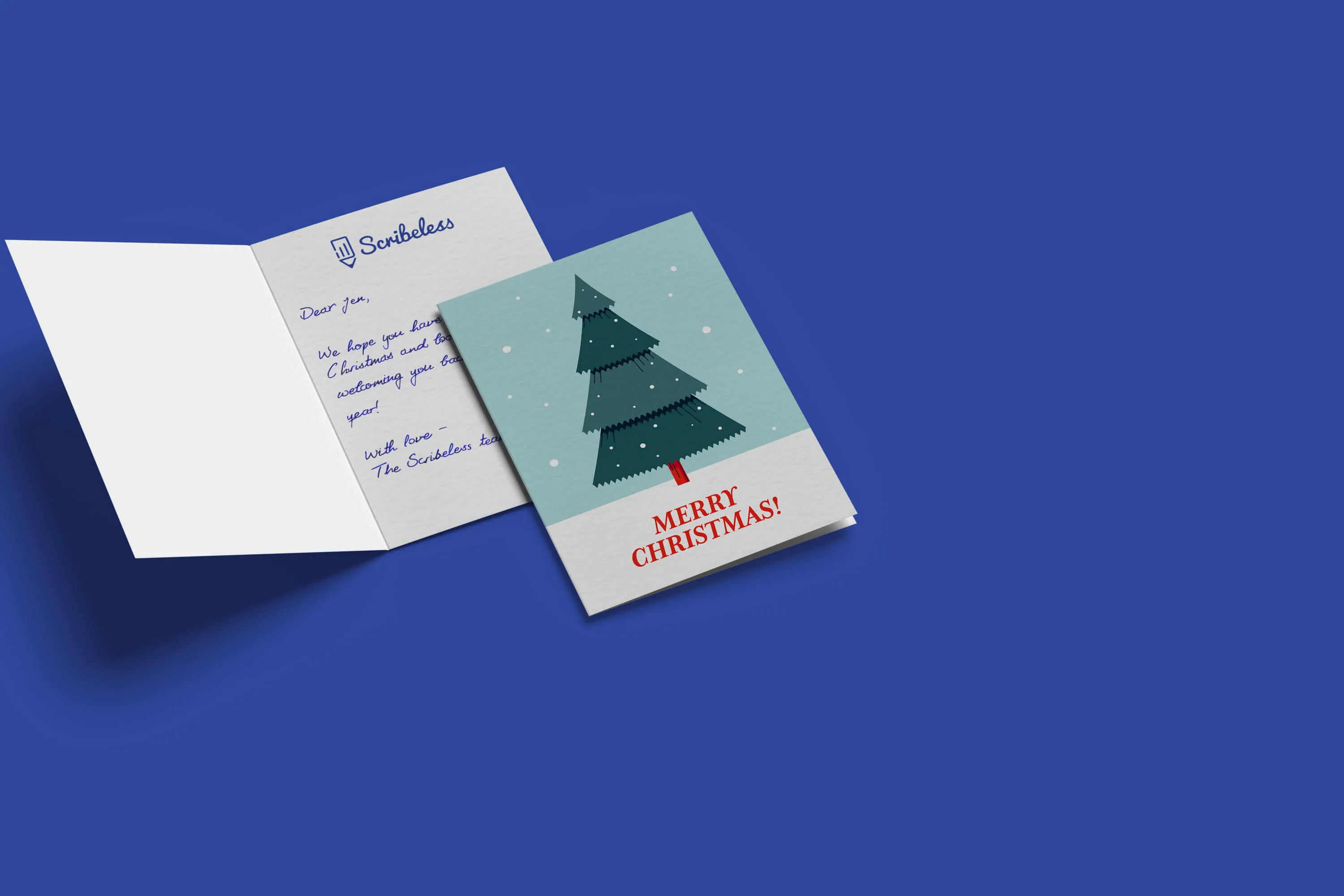 A handwritten christmas or holiday card