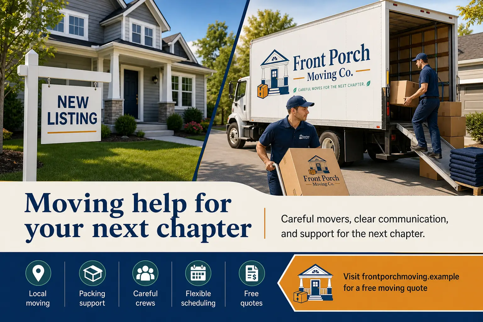 Moving company new listing move estimate postcard mockup